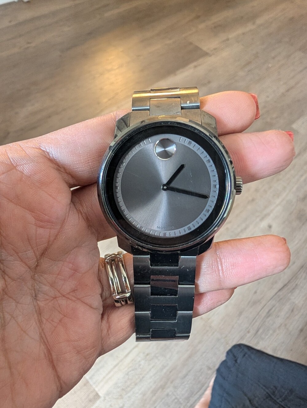 Movado Stainless Steel Minimalist Watch -Men's STEEL Gray